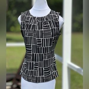 Calvin Kline Sleeveless Top Small S Black White